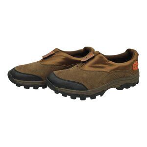 Timberland Hiking Shoes Mens 8 Slip On Suede Brown Black Toe Lug Sole Trail